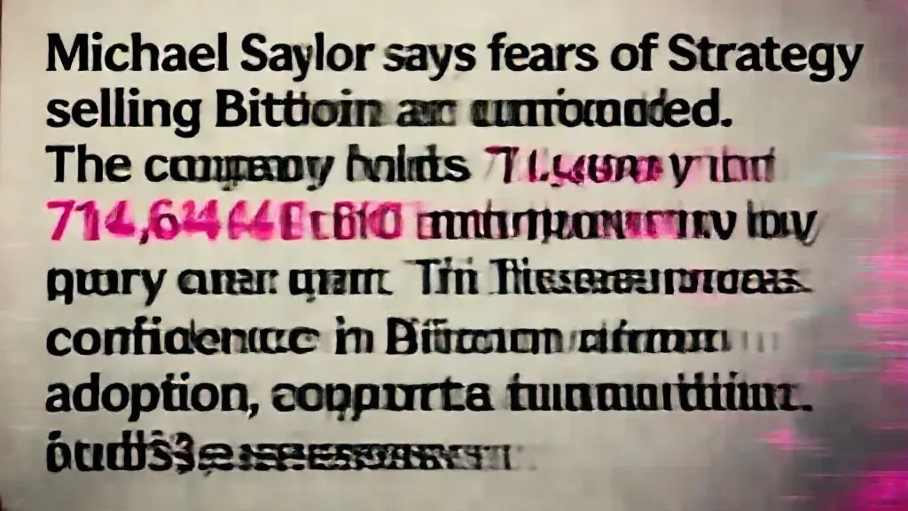 Illustration for "Concerns Over Strategy Selling Bitcoin Are Unfounded Michael Saylor Says"